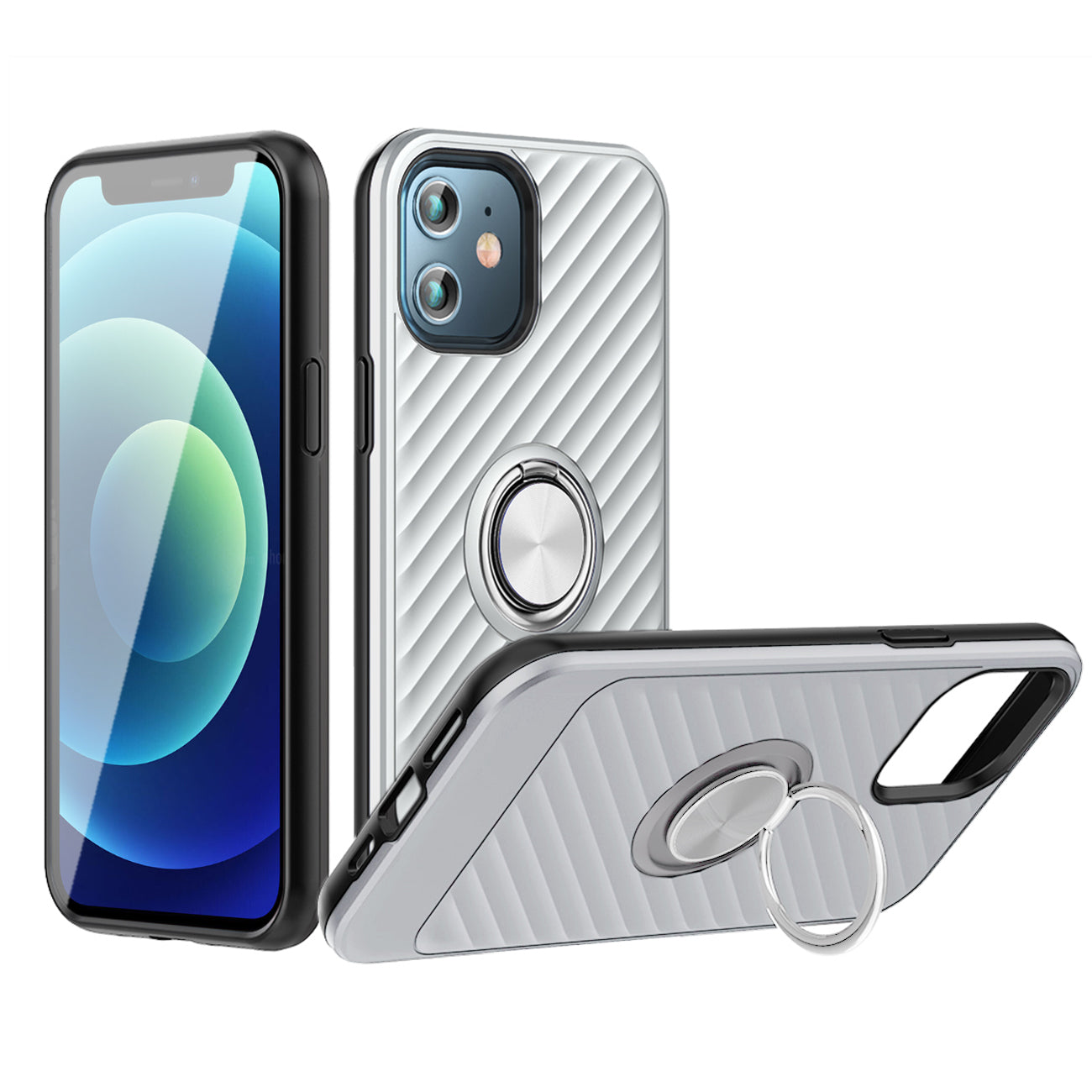 Phone Case with Ring Holder APPLE IPHONE 12 MINI In Silver